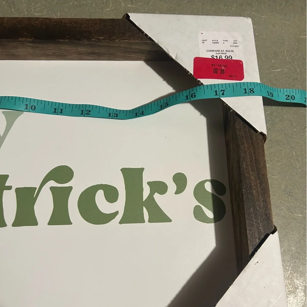 Twelve Timbers Happy St. Patrick's Day Framed Wooden Sign 12”x18”